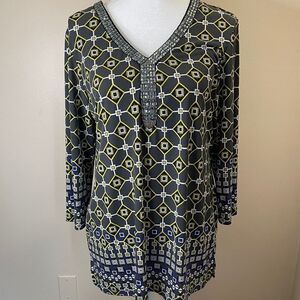 NEW! JM Collection| Medium| Soft| Flowy| Bollywood| Geometric print